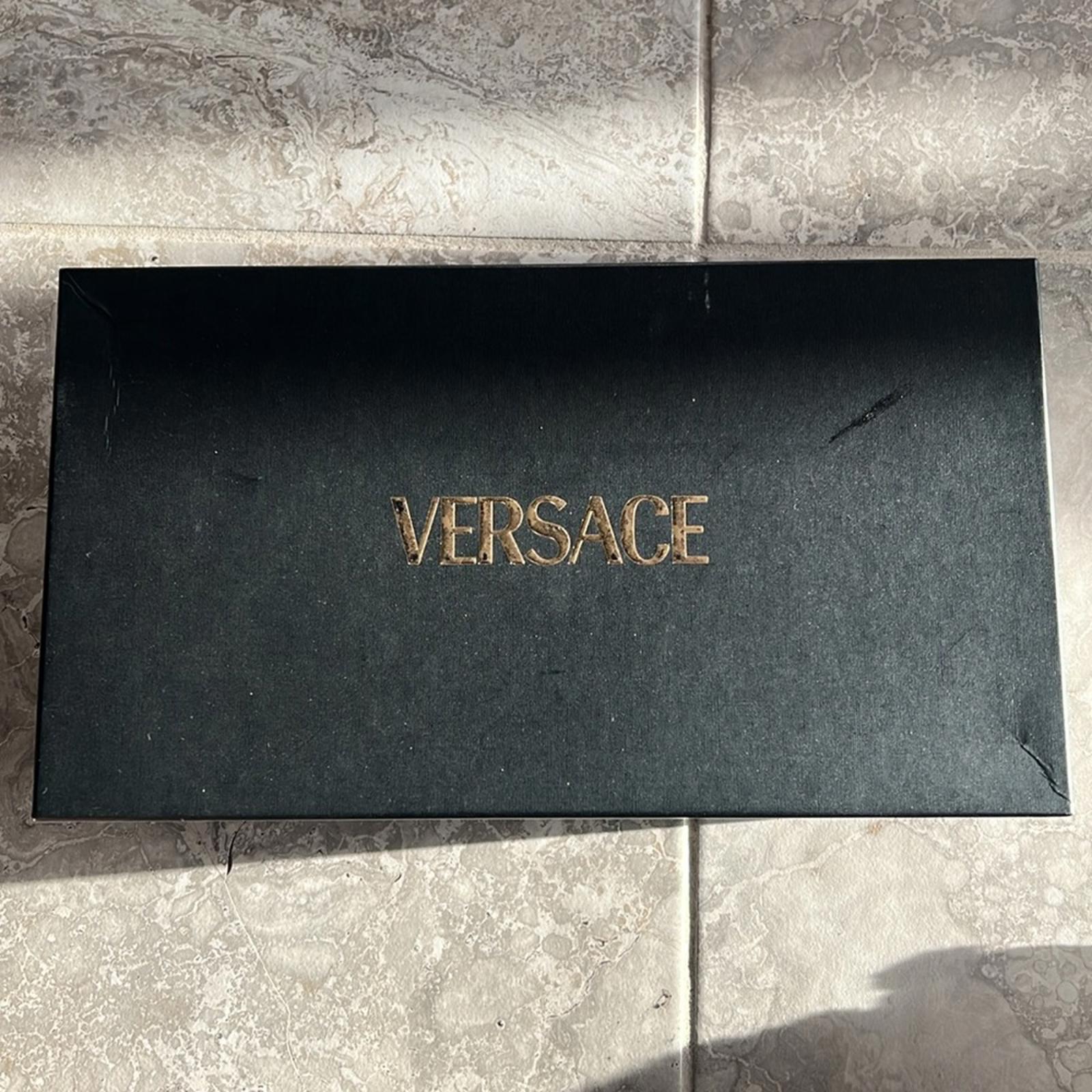 Versace Baroque Print Smoking Slippers Slip-On Shoes, Size EU 43 New +DustBag