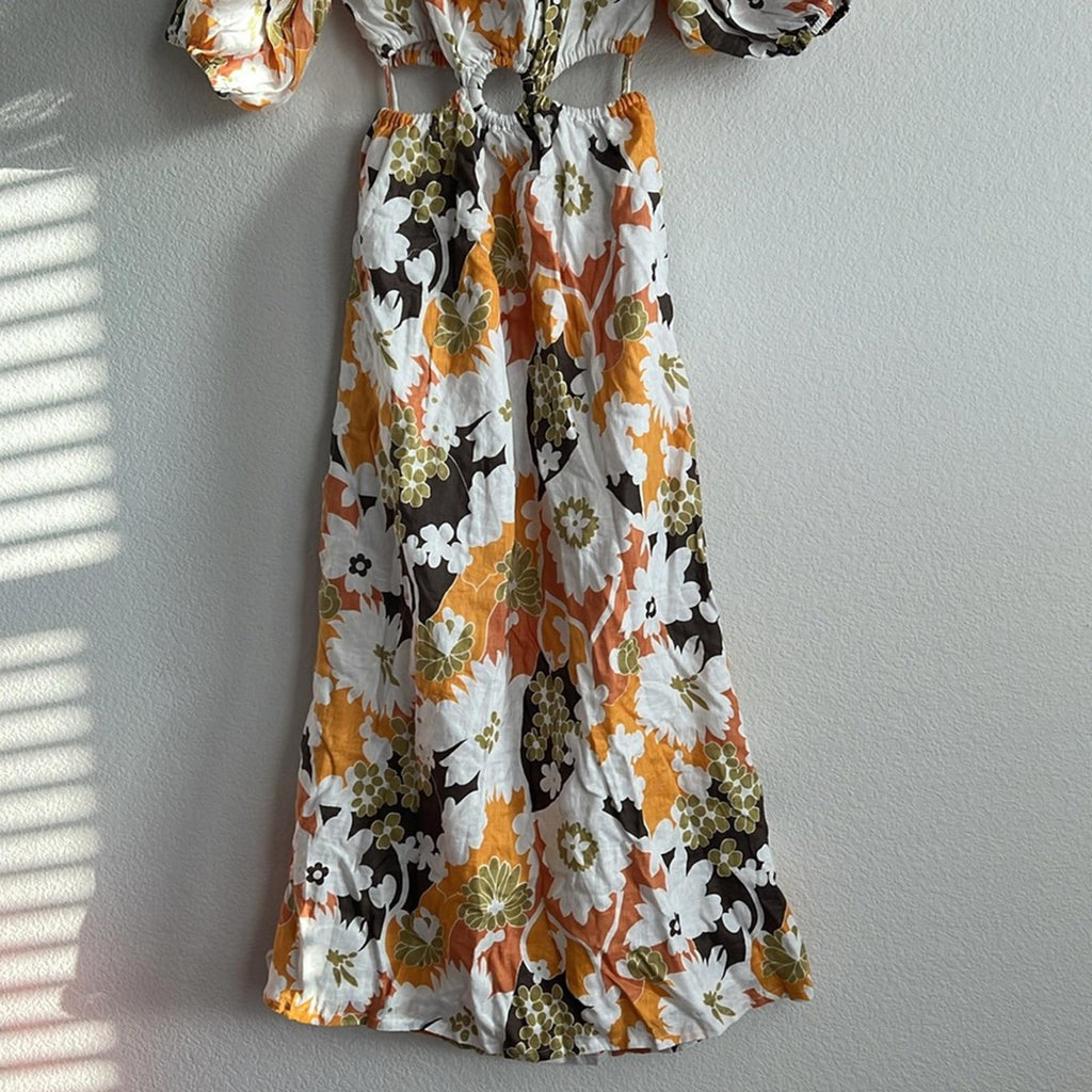 Faithfull the Brand Trinita Maxi Dress in Elvinna Floral Print, NWT, Size M