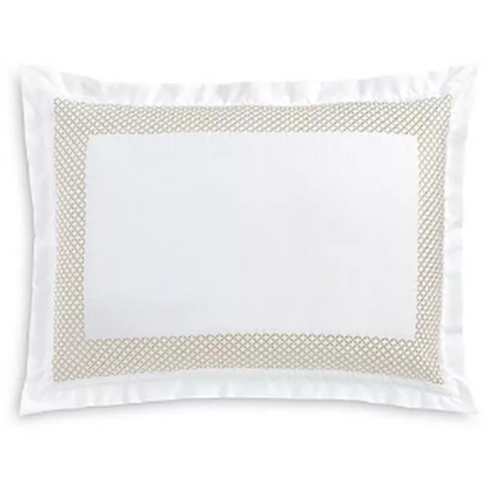 Hudson Park Collection Embroidered Geo King Sham, Wrinkle Resistant NEW w/Tag