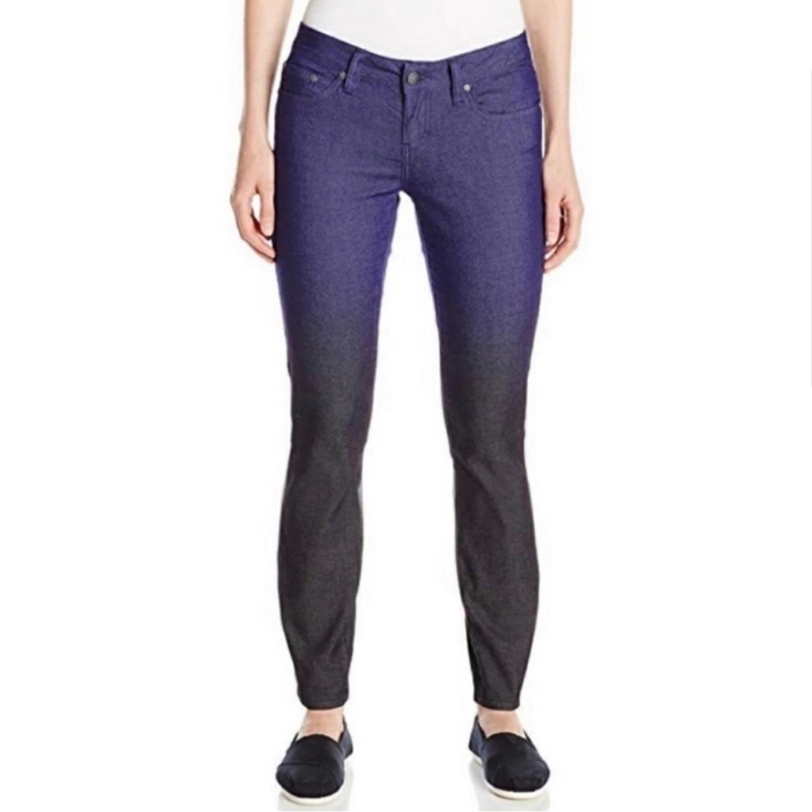 Prana Jett Pant Indigo Low Rise Fitted Ombre Jeans, Size 4/27