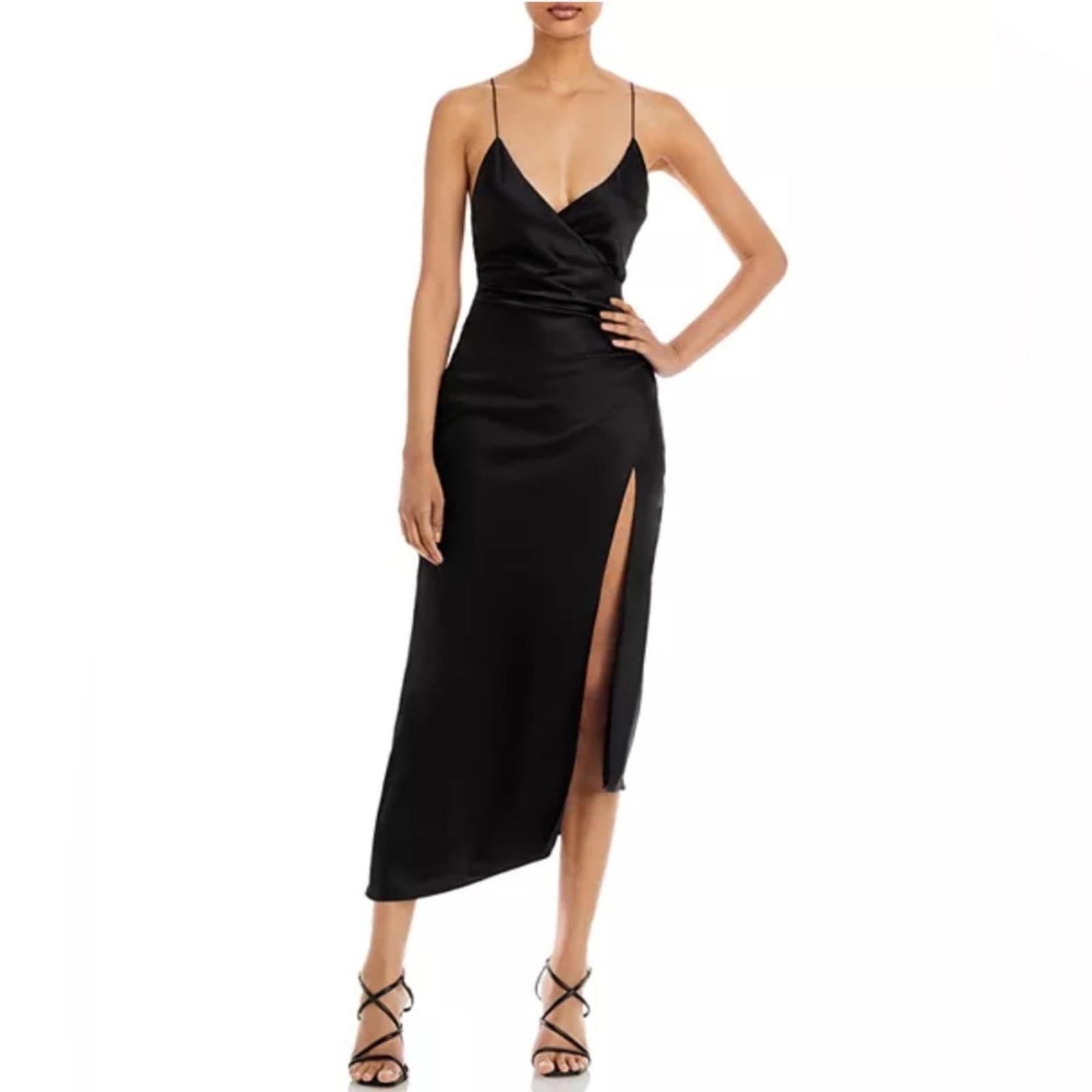 SER.O.YA Emma Sleeveless Silk Stretch Dress in Black, NWT, Size M