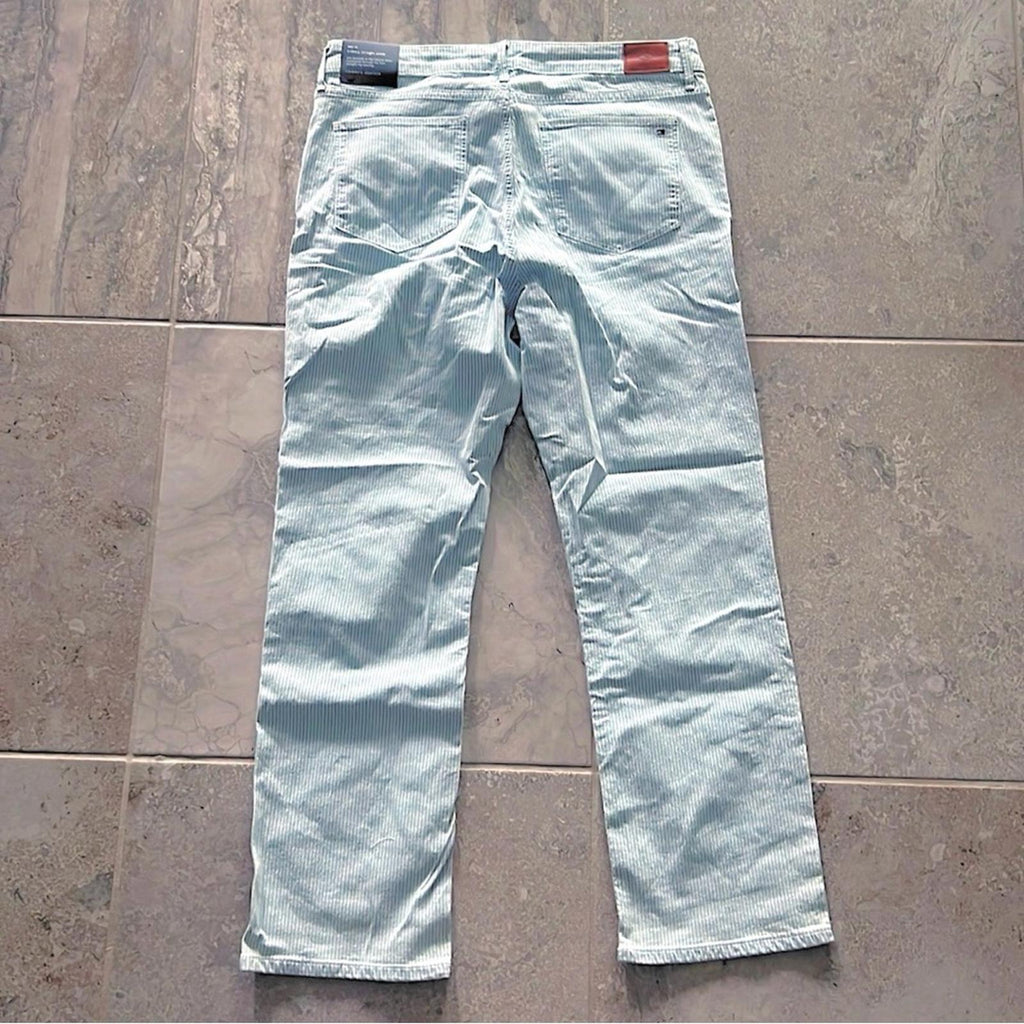 Tommy Hilfiger Tribeca Striped Straight-Leg Ankle Jeans in Railroad Stripe, NWT