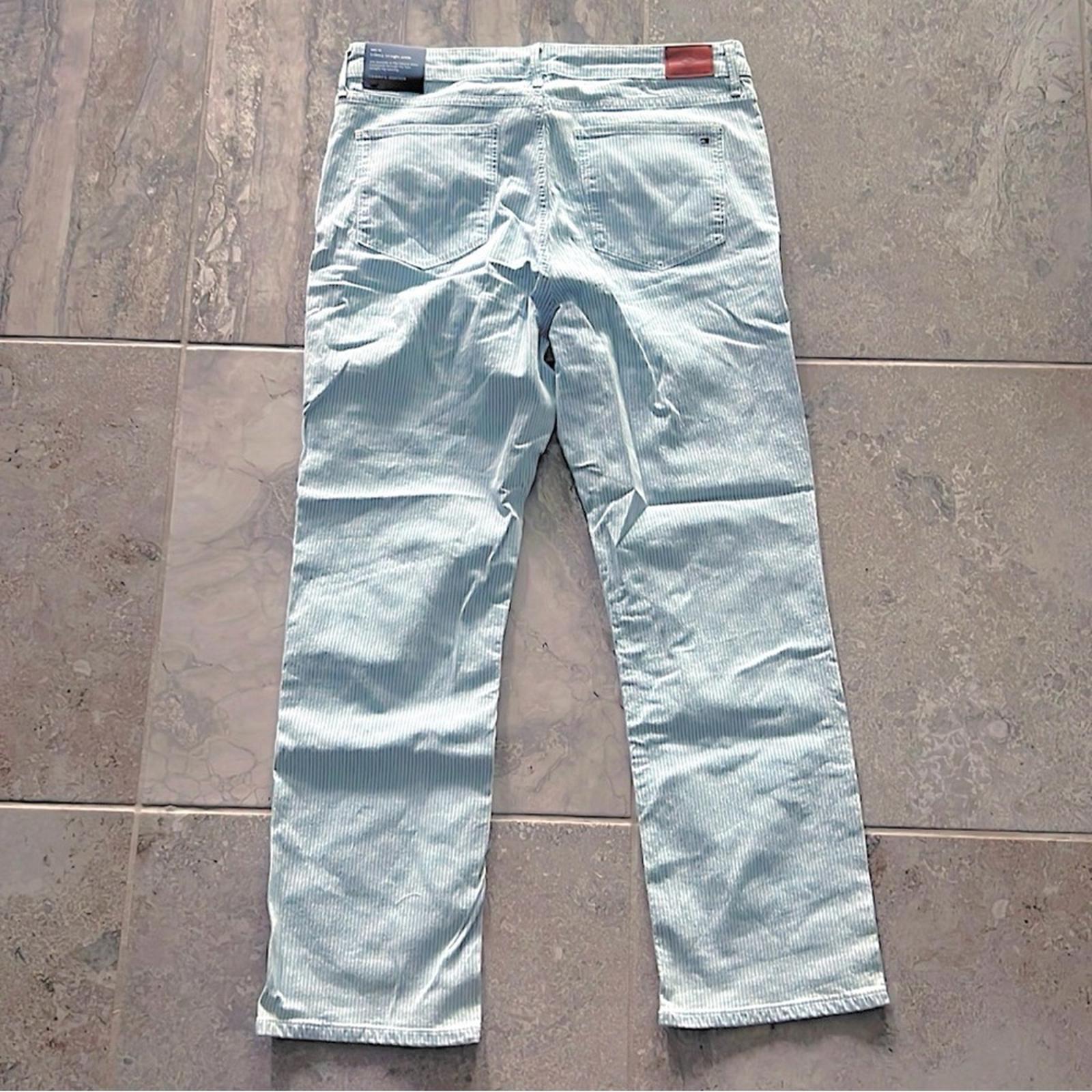 Tommy Hilfiger Tribeca Striped Straight-Leg Ankle Jeans in Railroad Stripe, NWT