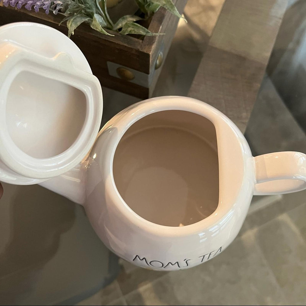 Rae Dunn Mom’s Tea Kettle Floral Detail, NEW, Serveware