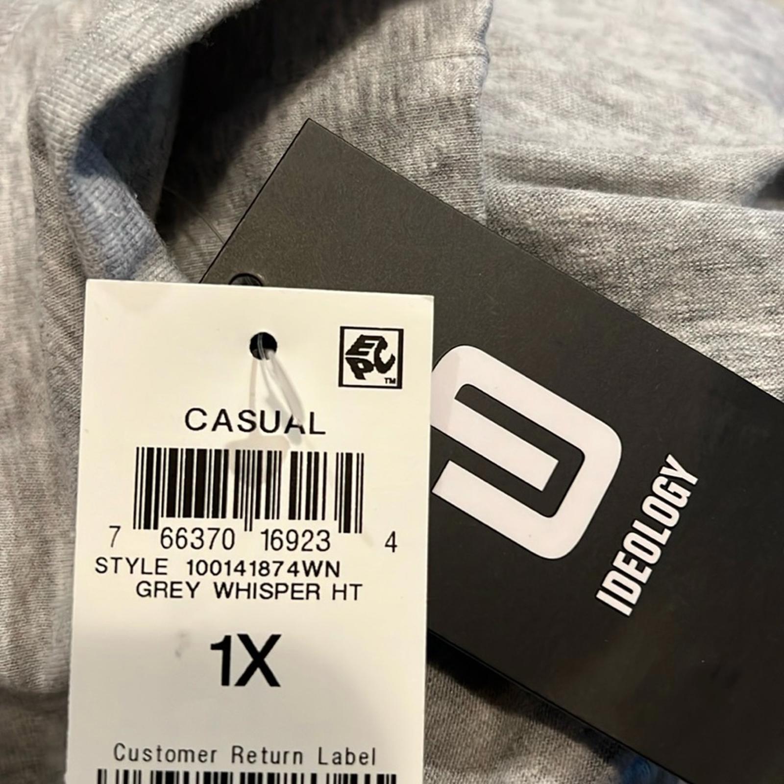 ID Ideology Retro Recycled Full Zip Jacket Heather Grey Plus Size 1X New w/Tag