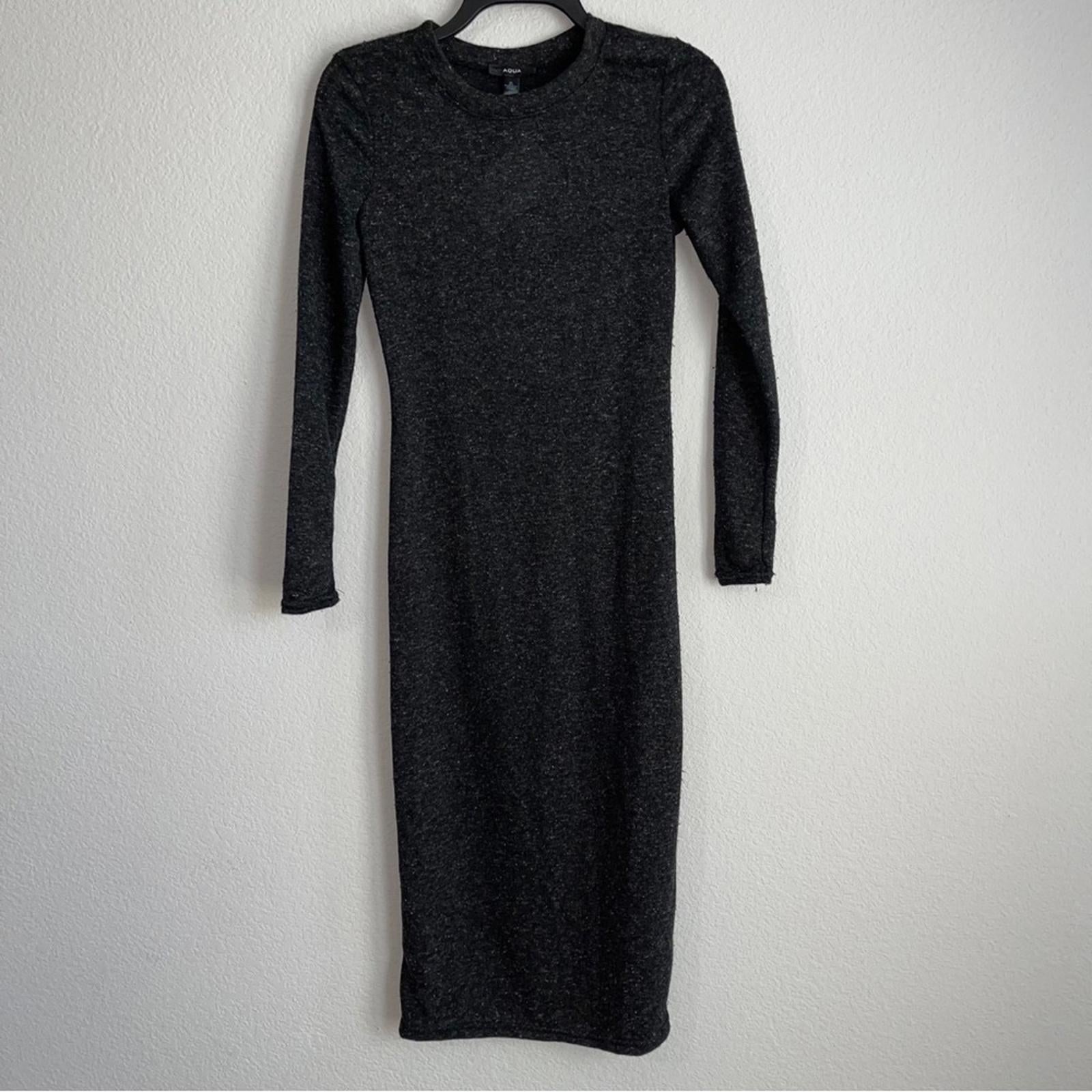 Aqua Crewneck Midi Sweaterdress in Charcoal, New w/Tag Retail $118