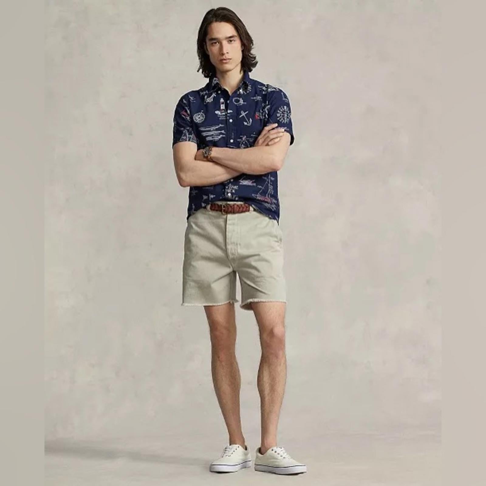 Polo Ralph Lauren 6” Burroughs Relaxed Fit Chino Shorts, Khaki Size 42 NEW $168