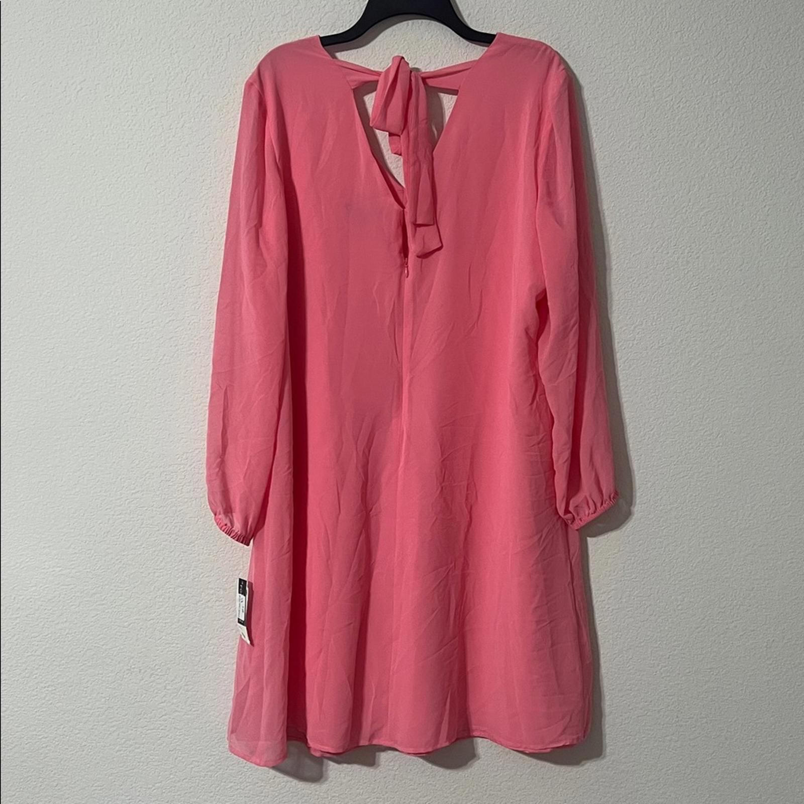 INC International Concepts Chiffon Short Shift Dress w/Long Sleeve, Size 1X, NEW