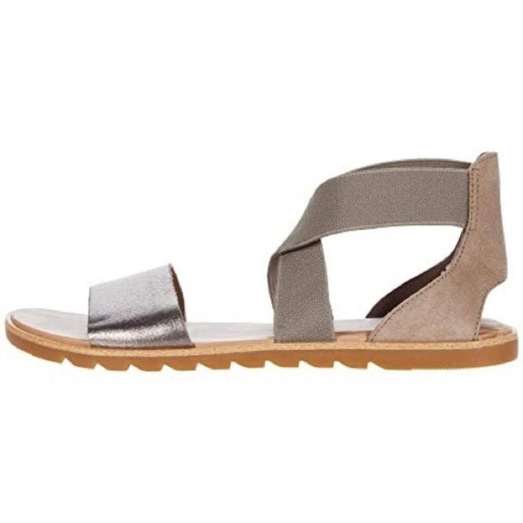 NEW Sorel Ella II Criss-Cross Metallic Brown Leather Sandals, Size 9.5 w/o Box