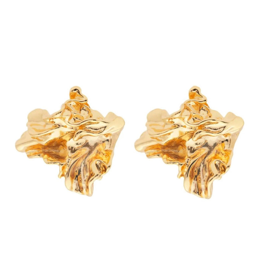 NEW Amber Sceats Reese Earrings 24K Gold Plated w/ Black Pouch Retail $229