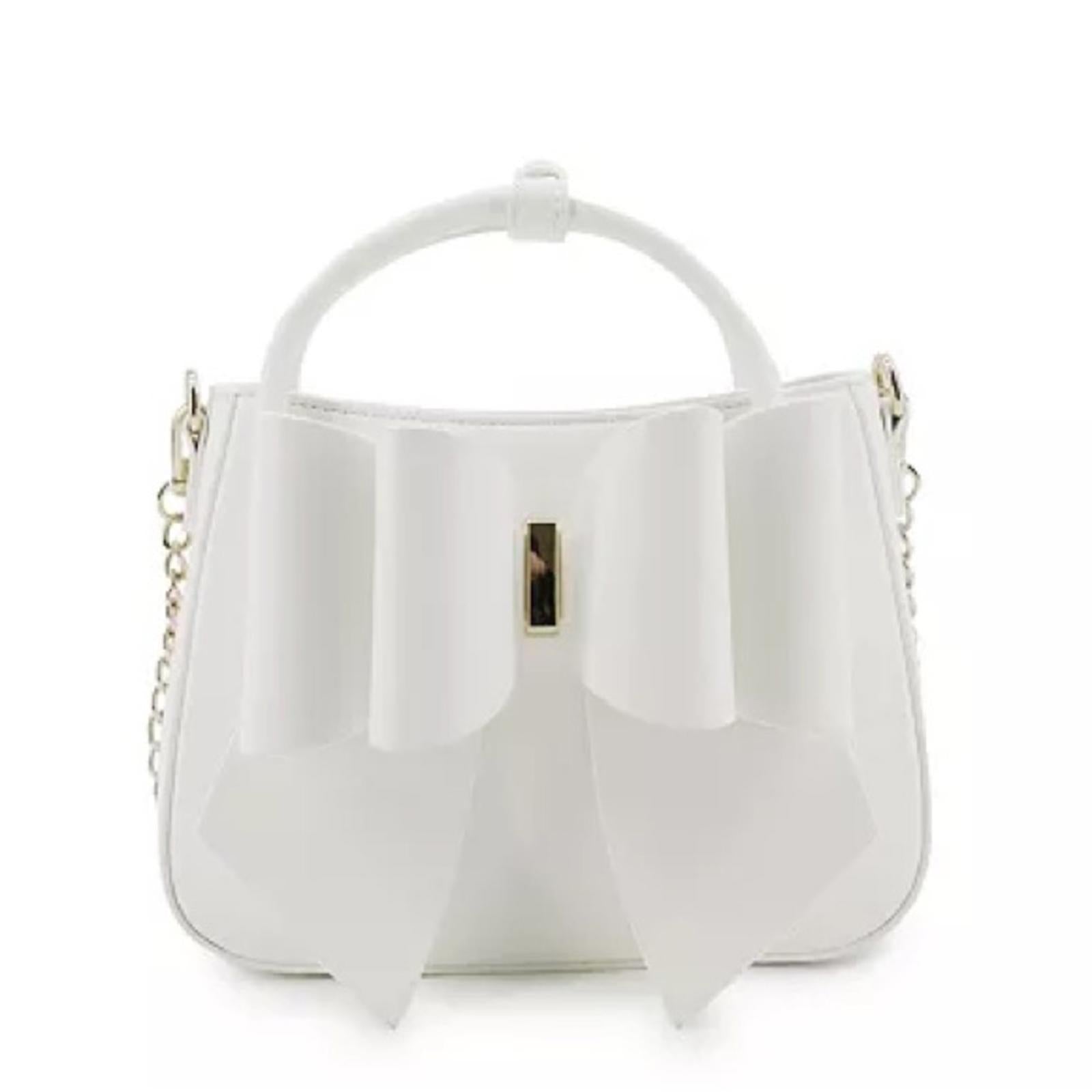 Like Dreams Madeline Bow Small Crossbody Bag in Cream White, NWT