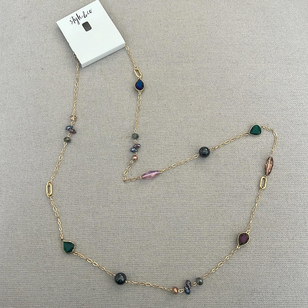 Style & Co Multi-Beaded Strand Necklace 42” + 3” Extender New w/Tag $29.50