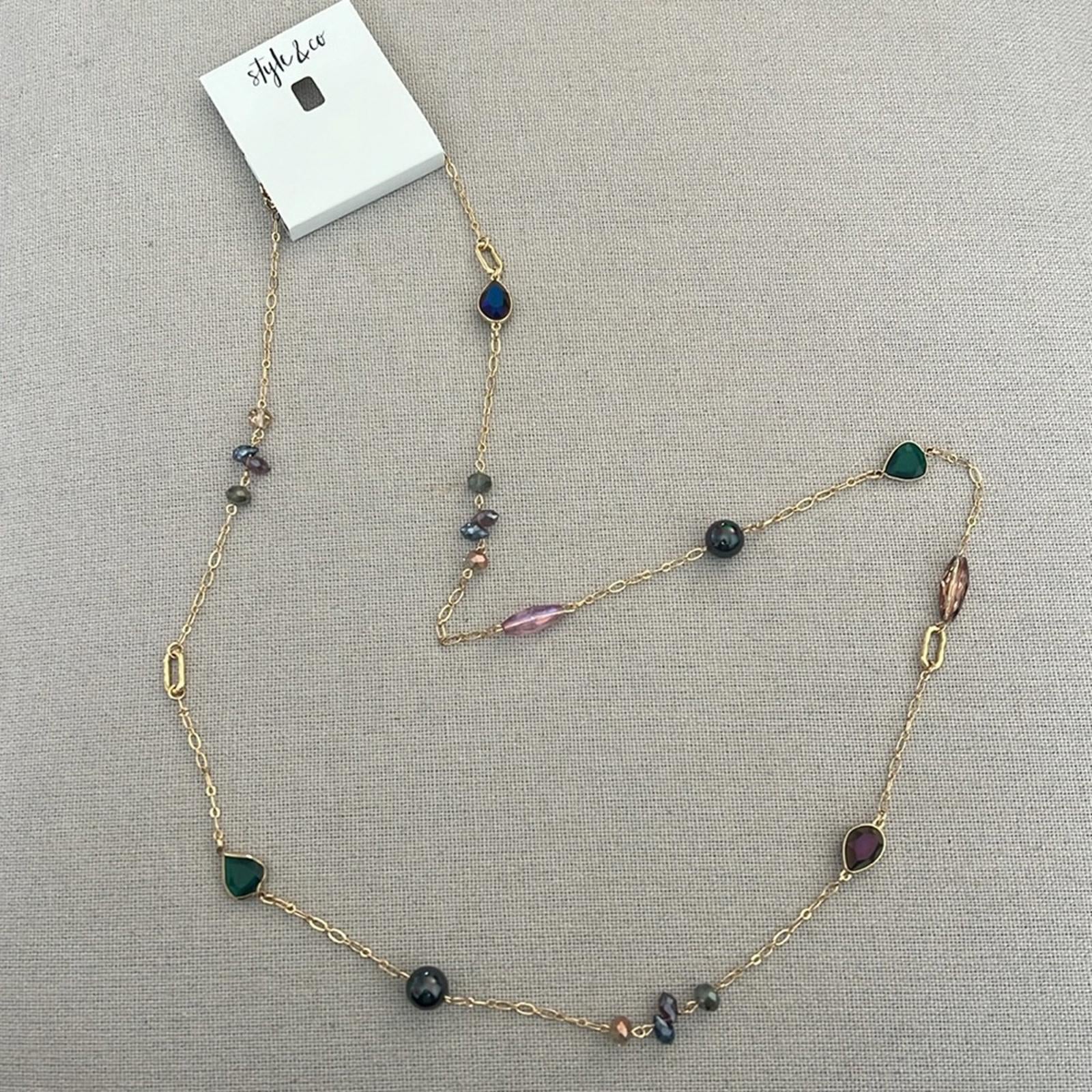 Style & Co Multi-Beaded Strand Necklace 42” + 3” Extender New w/Tag $29.50