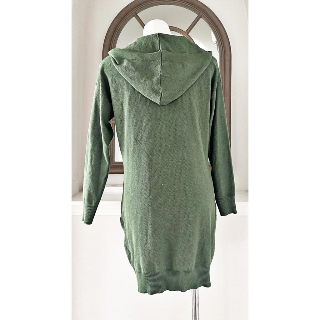NWT Merokeety Long Cardigan w/Pockets Open Front in Olive, Size S New w/Tag