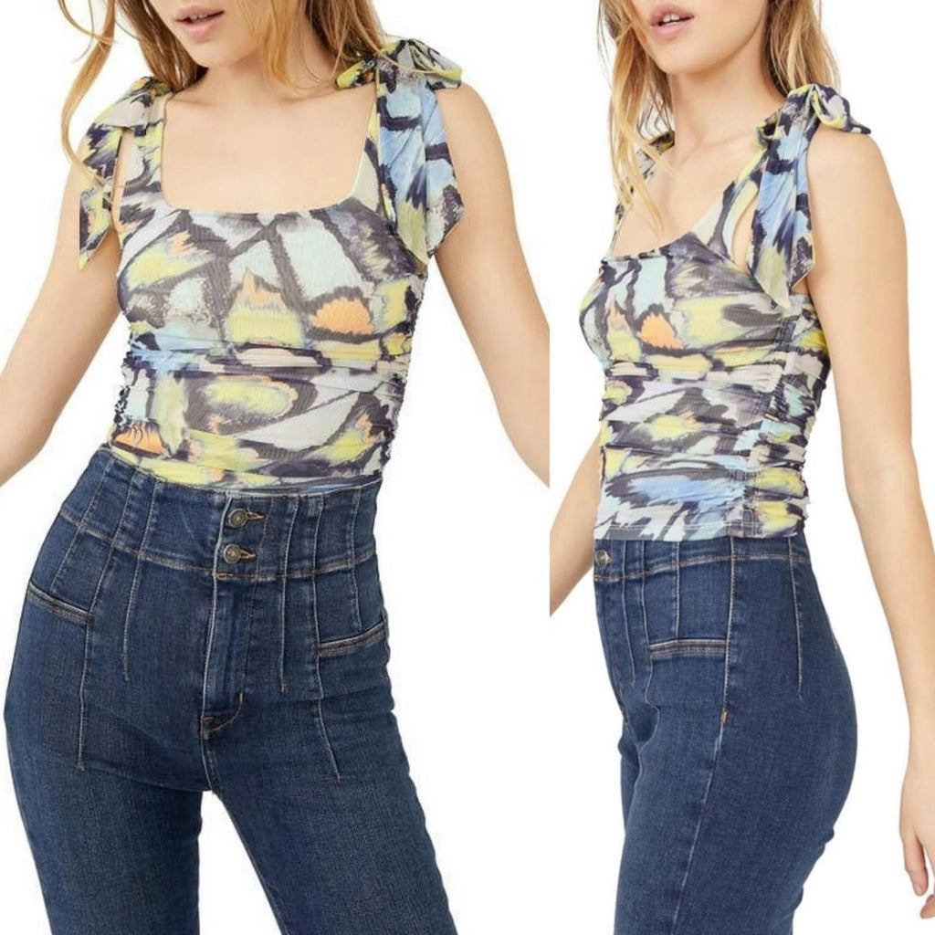 Free People Avenue Print Tank Top in Mint Combo, Size XS New w/Tag