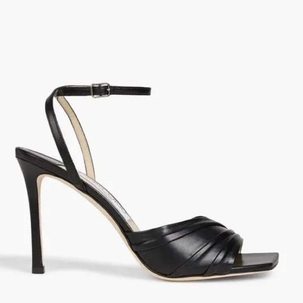 Jimmy Choo Basil Ankle Strap High Heel Black Sandals, Size 35 NEW in Box+DustBag
