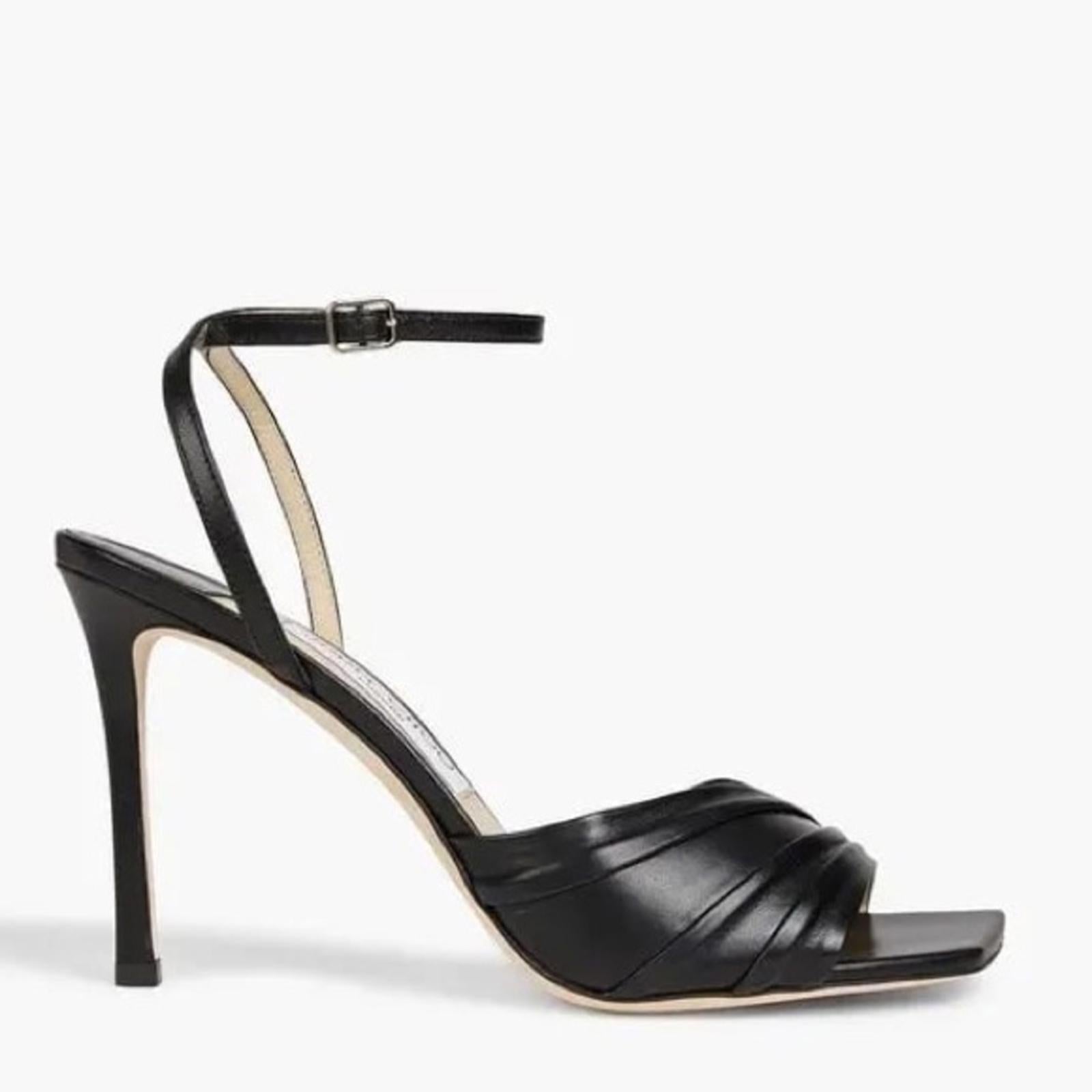 Jimmy Choo Basil Ankle Strap High Heel Black Sandals, Size 35 NEW in Box+DustBag