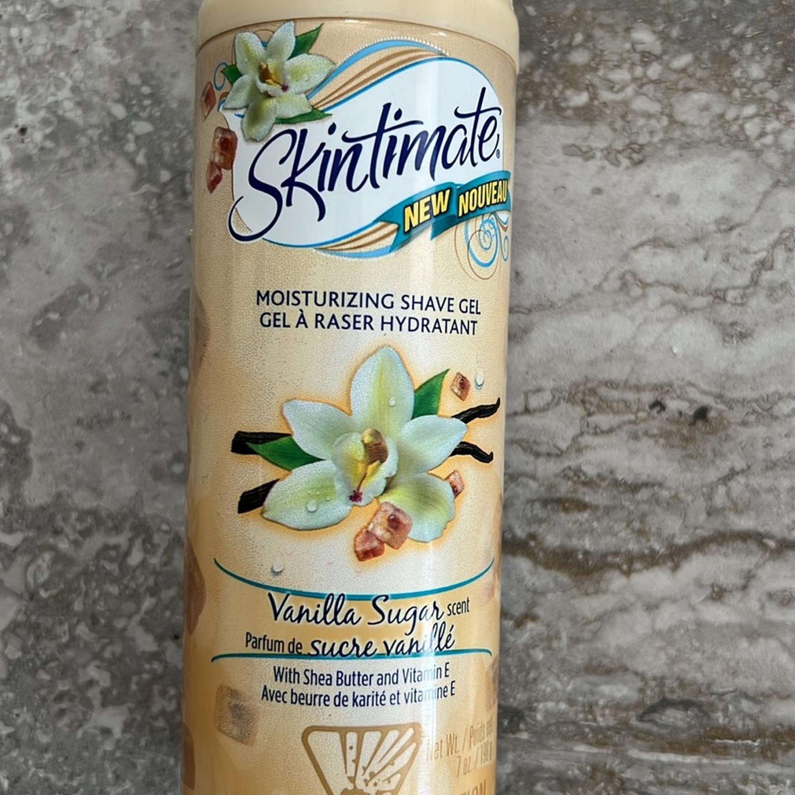 NEW Skintimate Moisturizing Shave Gel, Vanilla Sugar Scent w/Shea Butter & Vit E