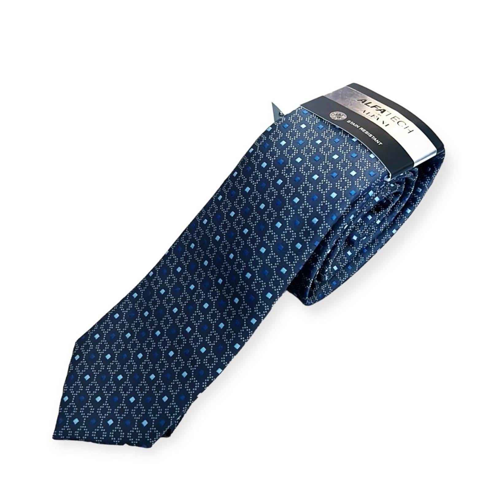 ALFATECH Stain Resistant Curtis Geo Neck Tie, Charcoal New w/Tag Retail $55