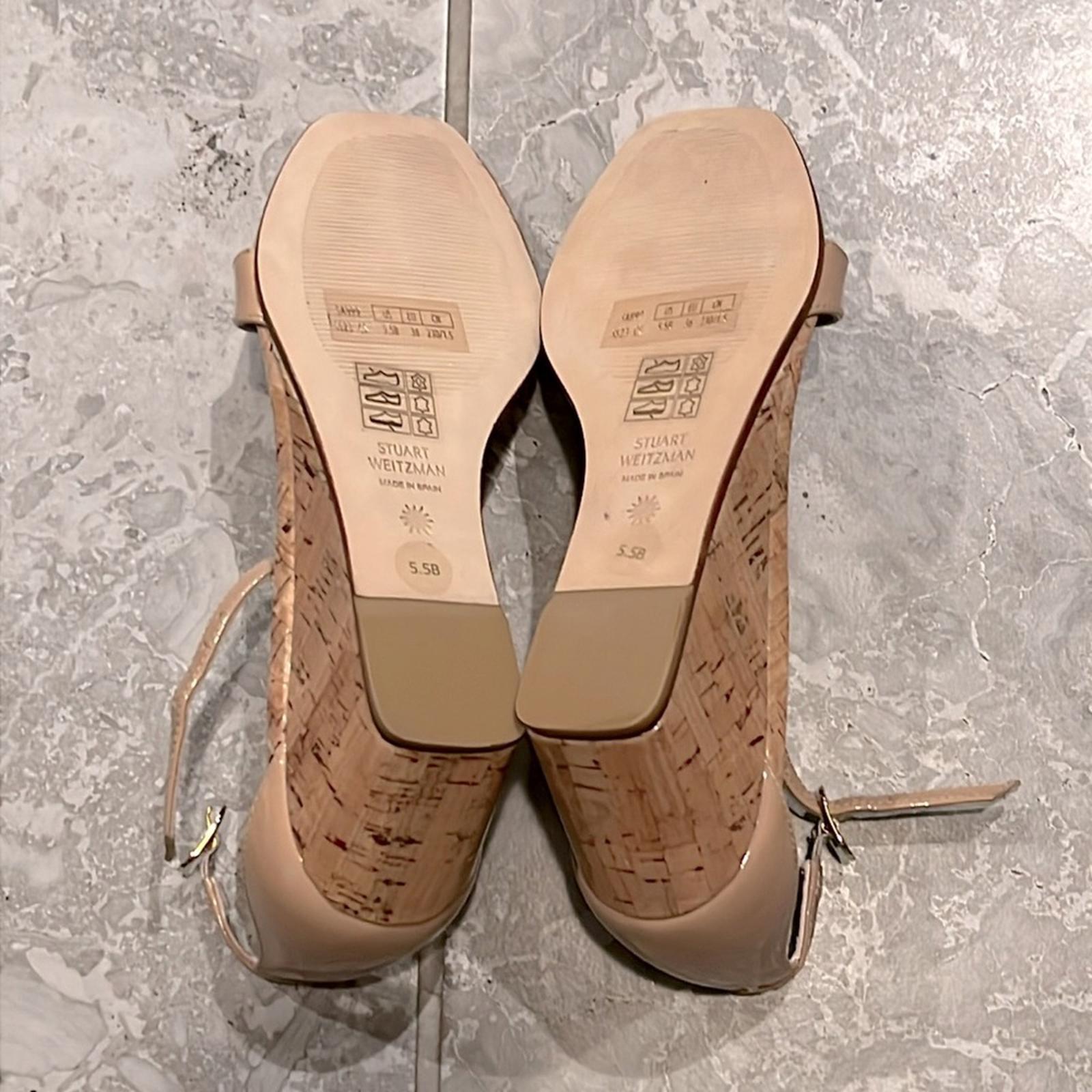 Stuart Weitzman Nudistcurve 50 Ankle Strap Wedge Sandals, Size 36/5.5 NEW in Box