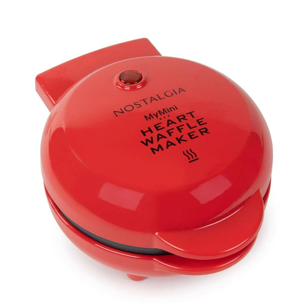 Nostalgia MyMini Heart Waffle Maker, Red New in Box