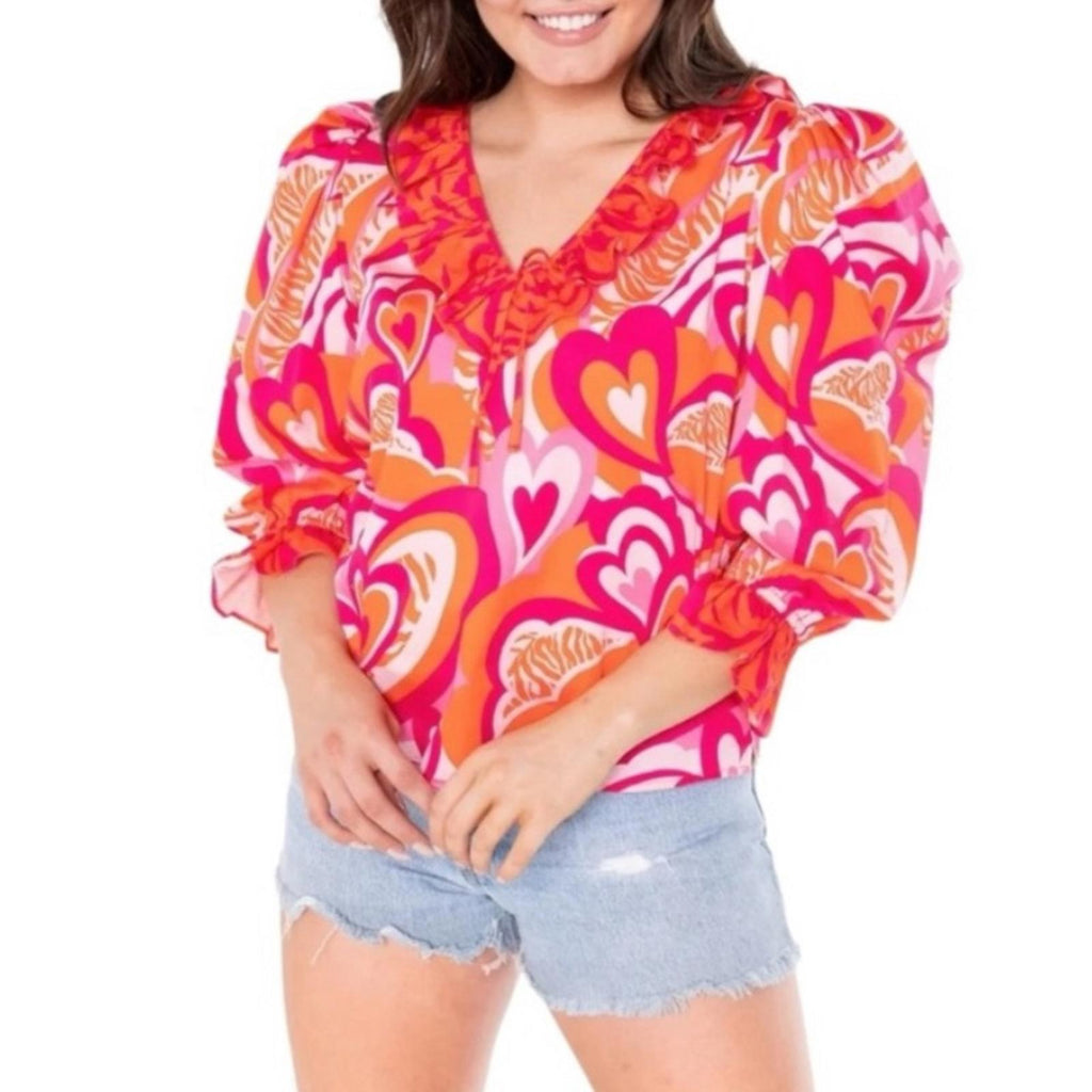 Alden Adair Jean Top in Lovers Lane, Size S New in Packaging