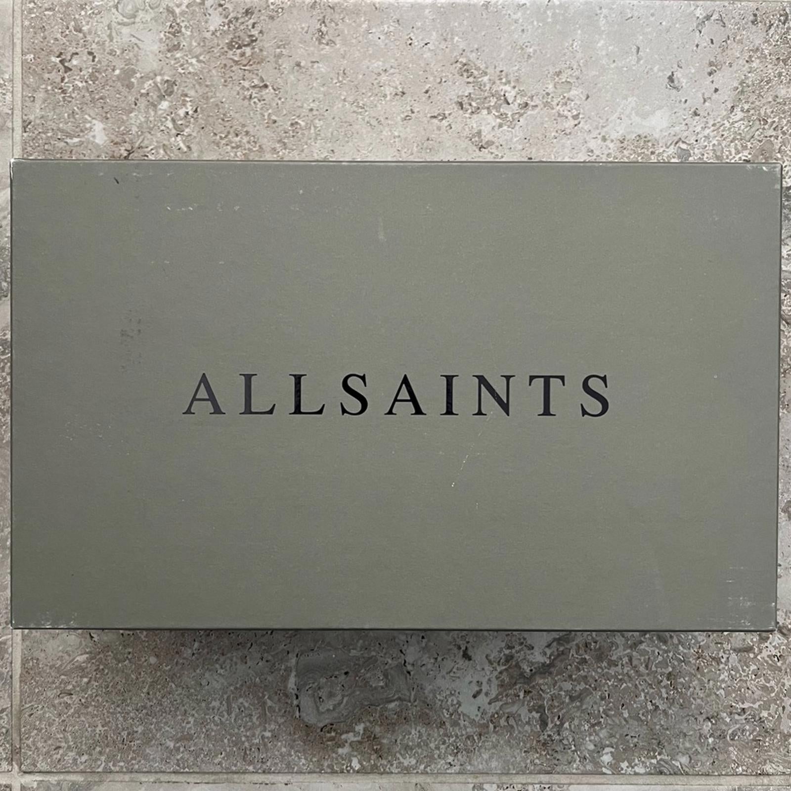AllSaints Lola Studded Apron Toe Loafers, Pewter Size EU41 (Sold Out) New in Box