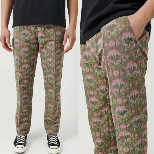 Soulland Men's Erich Drawstring Pants in Green Multi, Size S New w/Tag
