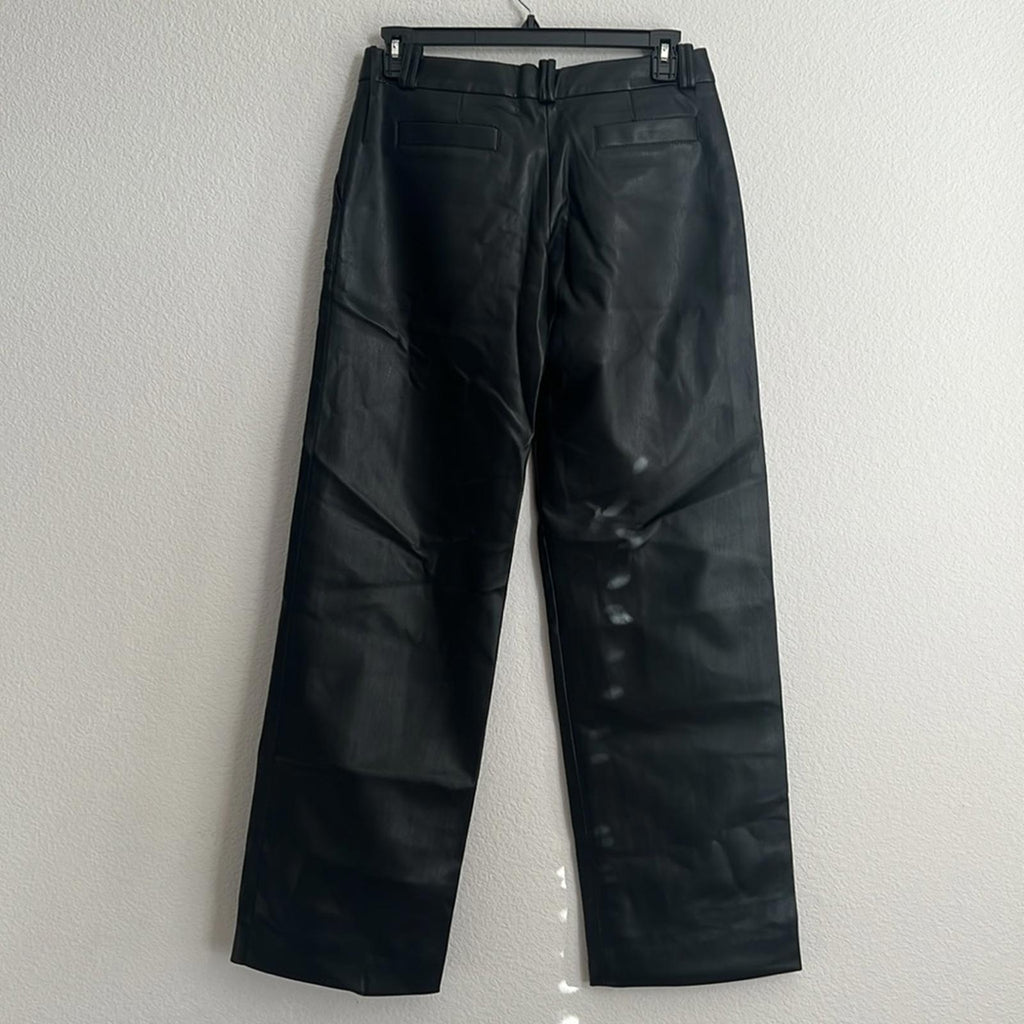 Aleksandre Akhalkatsishvili Faux Leather Pants in Black, NWT, Size XL