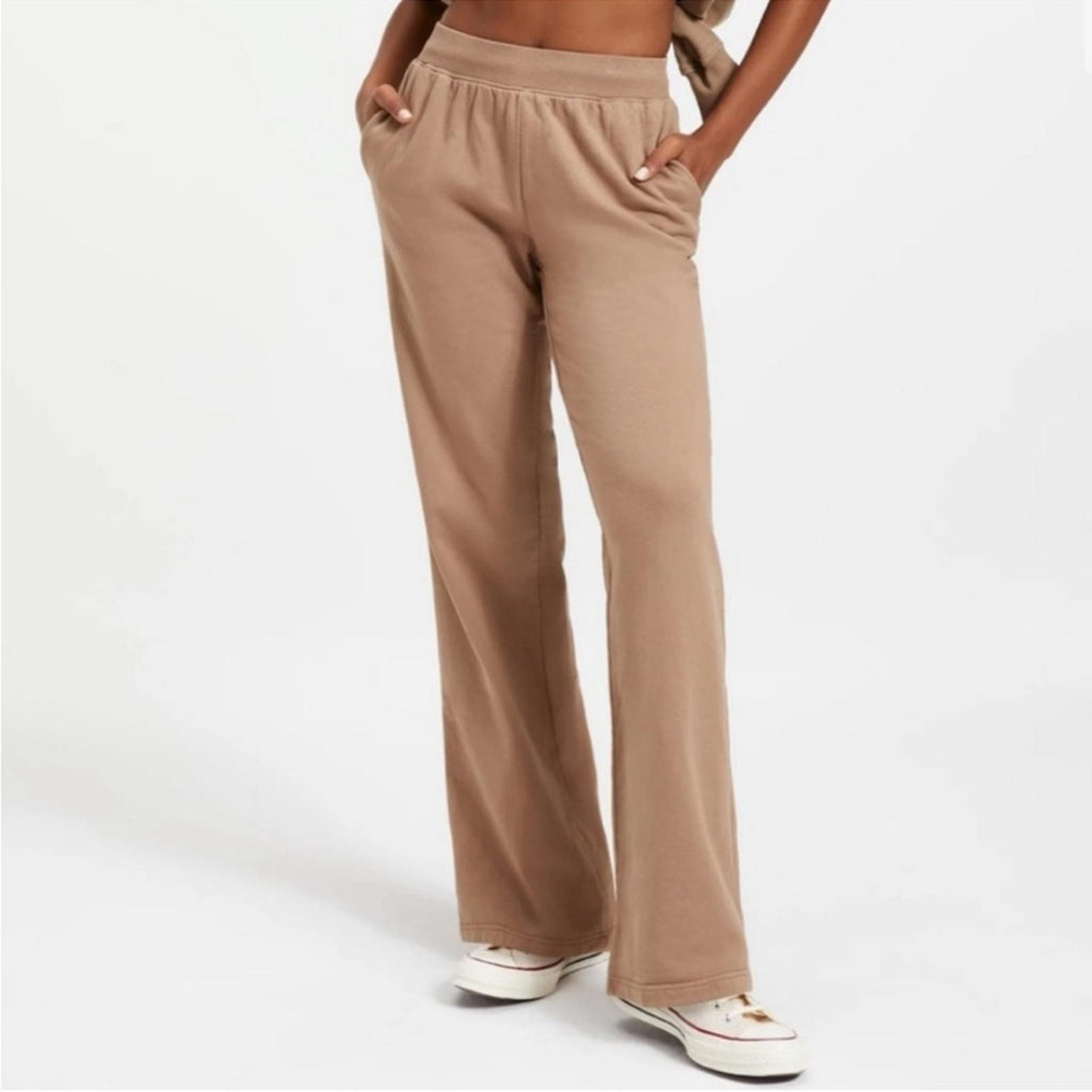 Good American Wide Leg Sweatpants in Putty, Size 0/XS New w/Tag