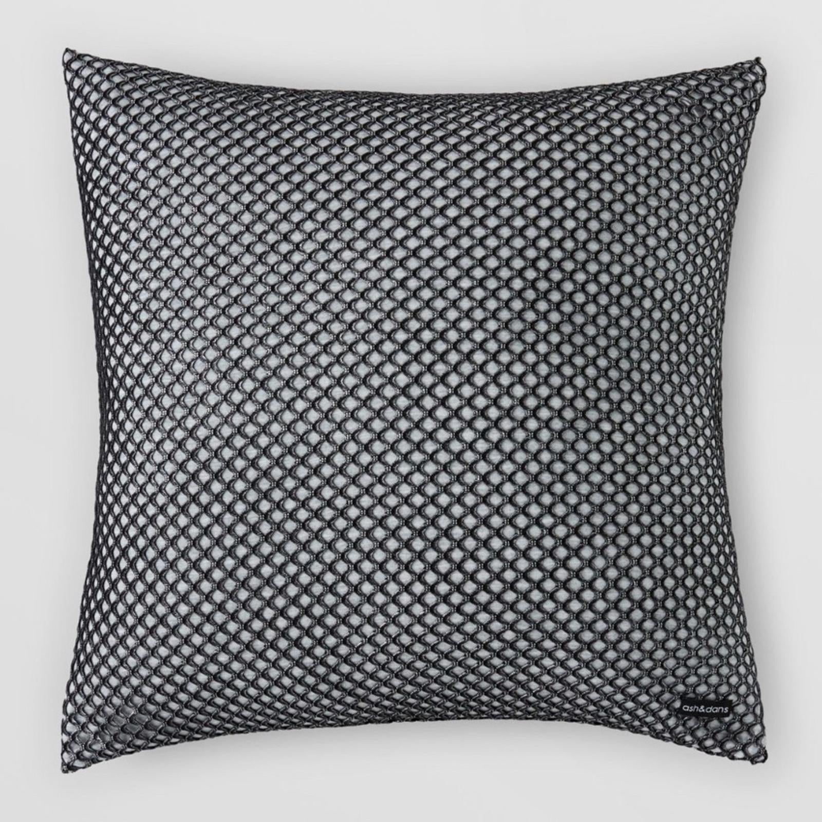 X2 Ash & Dans Addy Decorative Pillow in Black/Grey Size 16′ x 16” NWT $330
