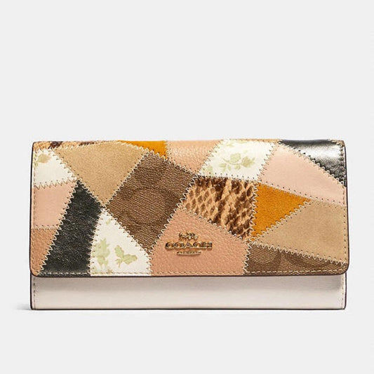 Coach Trifold Leather Wallet with Patchwork, EXCELLENT! Retail $278
