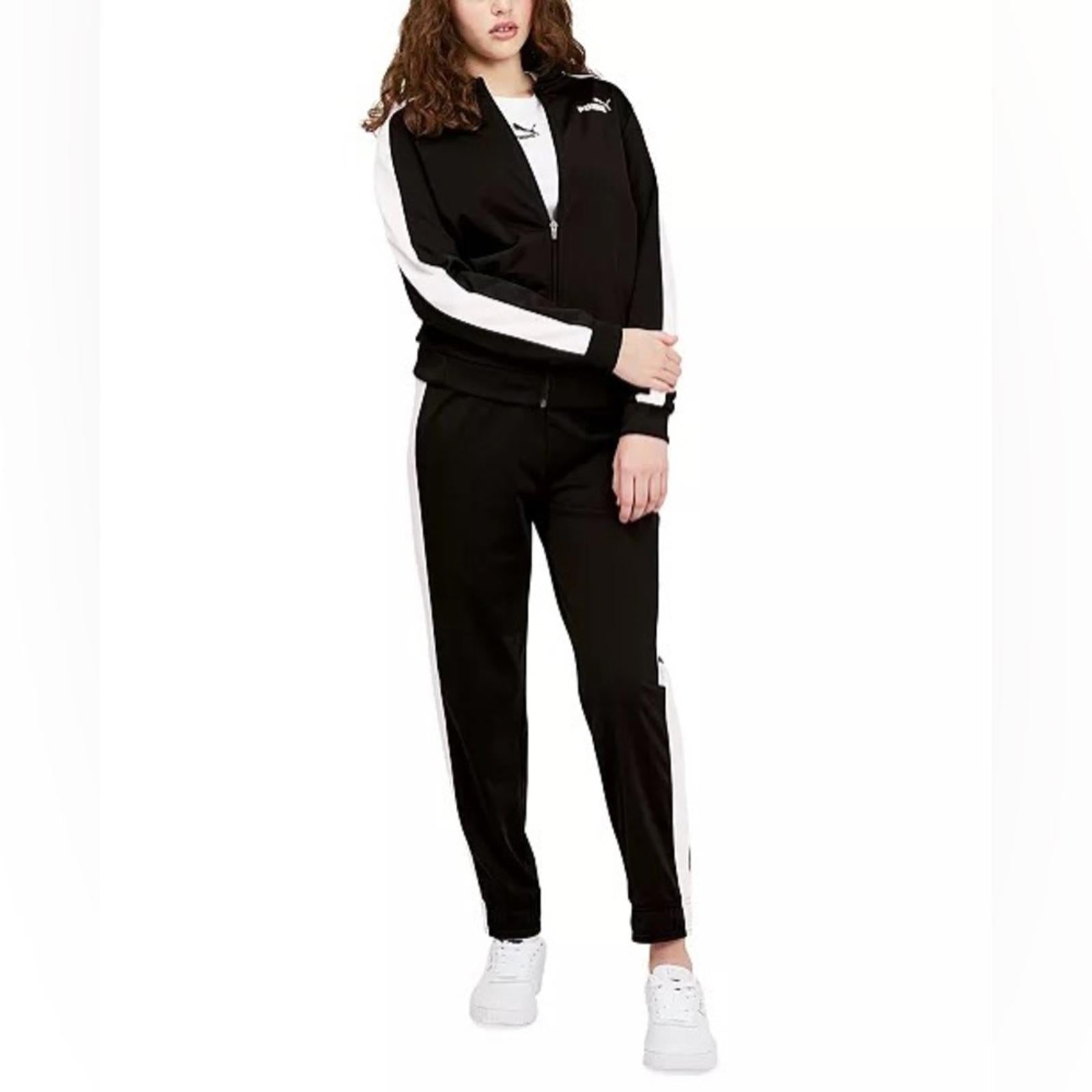 Puma Tracksuit 2-Piece Jacket & Jogger Pants in Black & White Size XL NWT