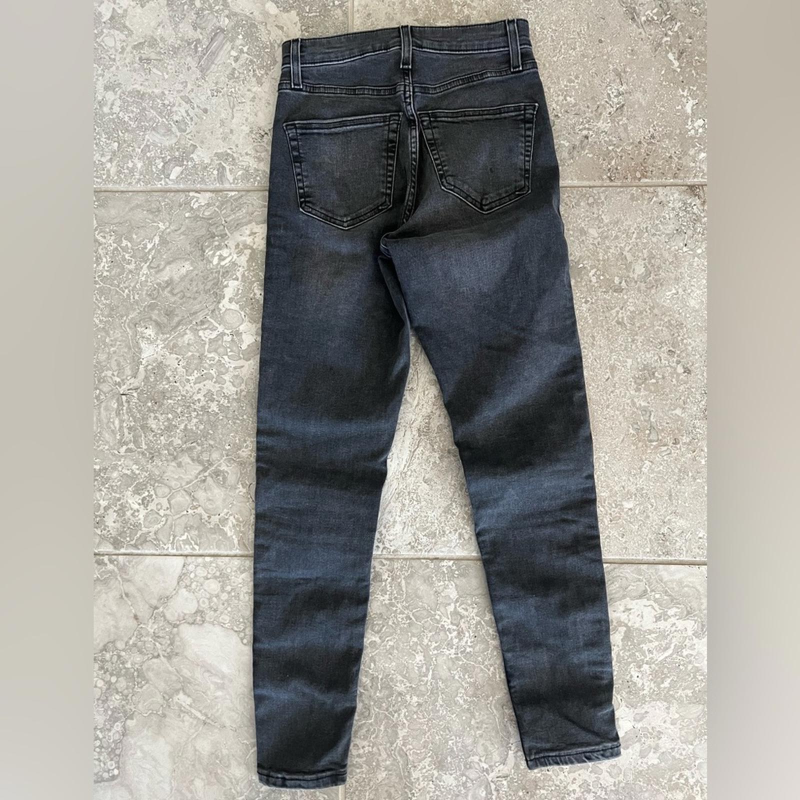 Topshop Moto Jamie Jeans Tuxedo Stripe, Grey Size W25 L30