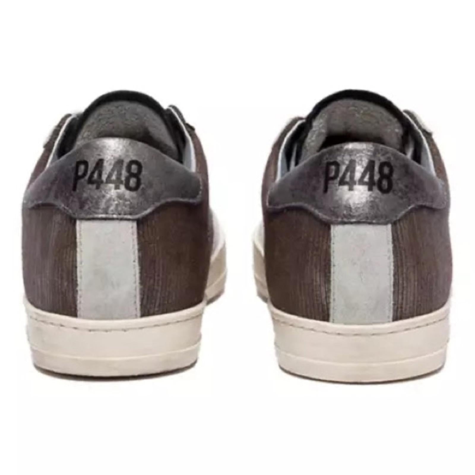 P448 John Roccia Low Top Sneakers, Brown Size 40 New in Box