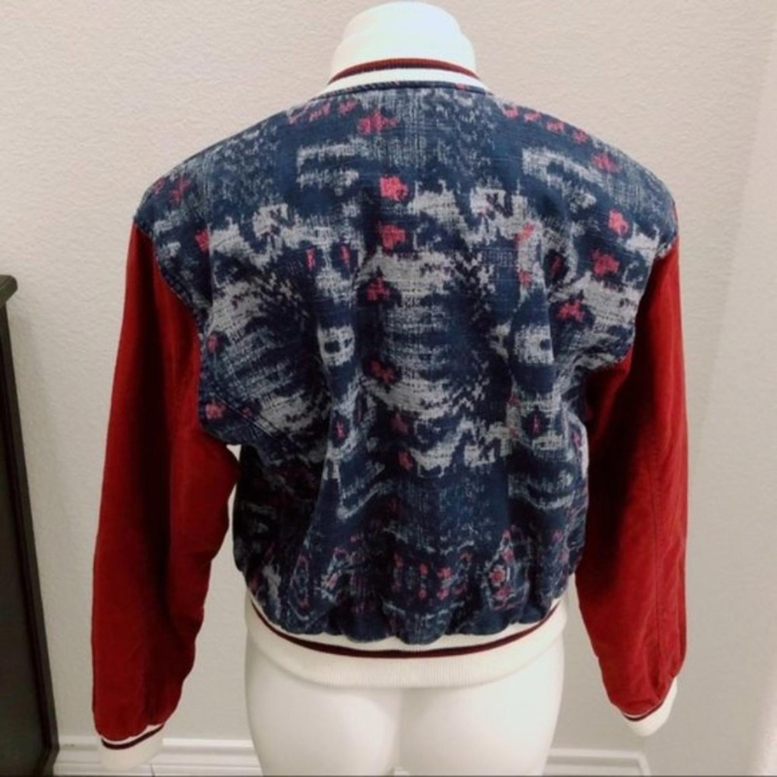 Free People Bomber Jacket, Chambray Navy Electric Cotton Linen Denim Size S NWT