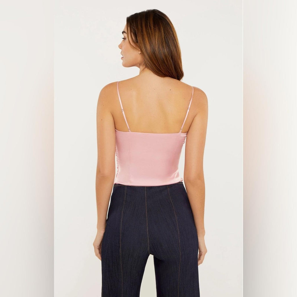 Cinq à Sept Jaylin Ruched Stretch Silk Camisole, Pink Quartz Size S New w/Tag