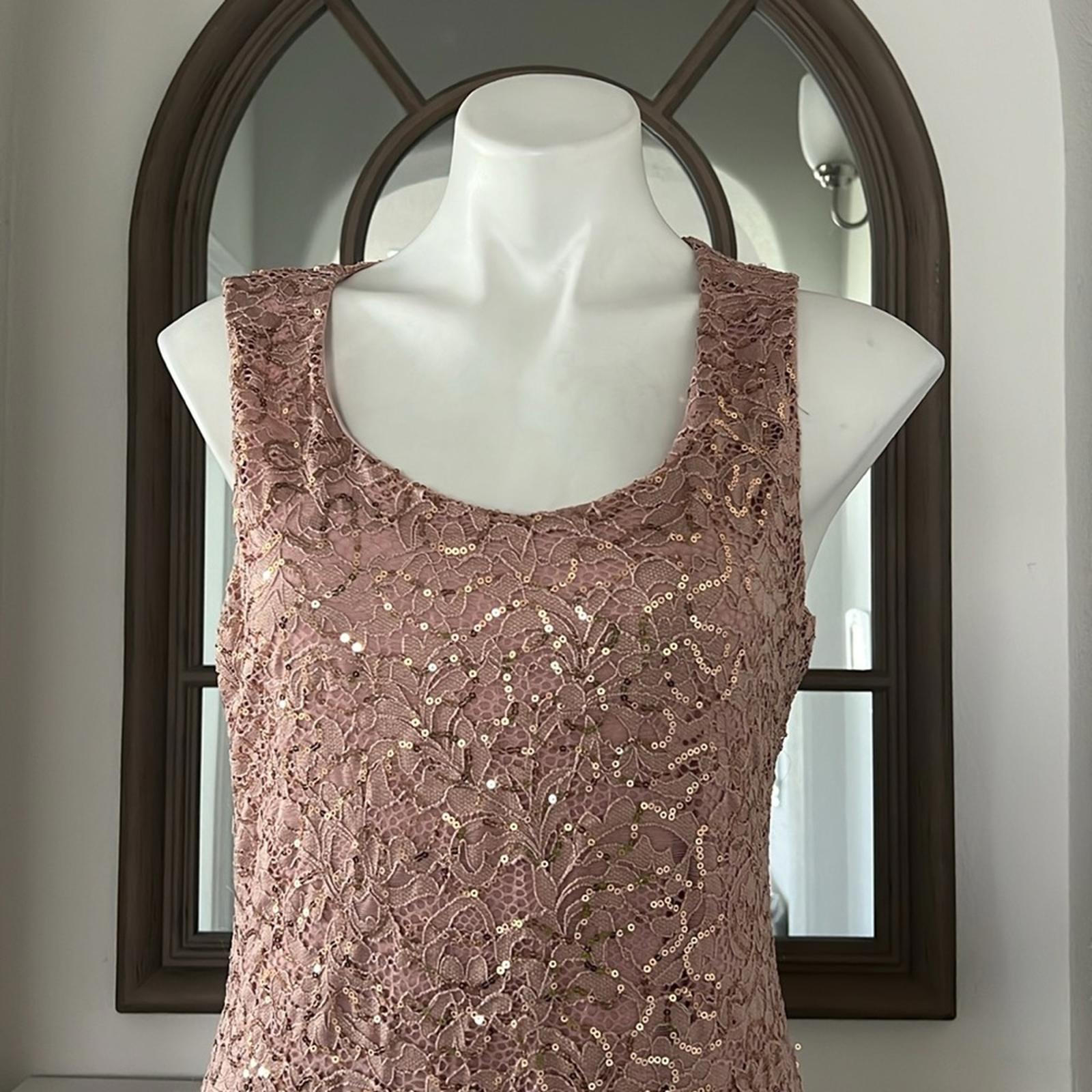 Marina Lace & Sequined Cocktail Dress in Blush Pink, Size 8 New w/Tag $189