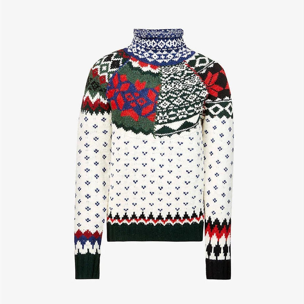 Polo by Ralph Lauren Mixed Print Turtleneck Sweater, Size XS New w/Tag
