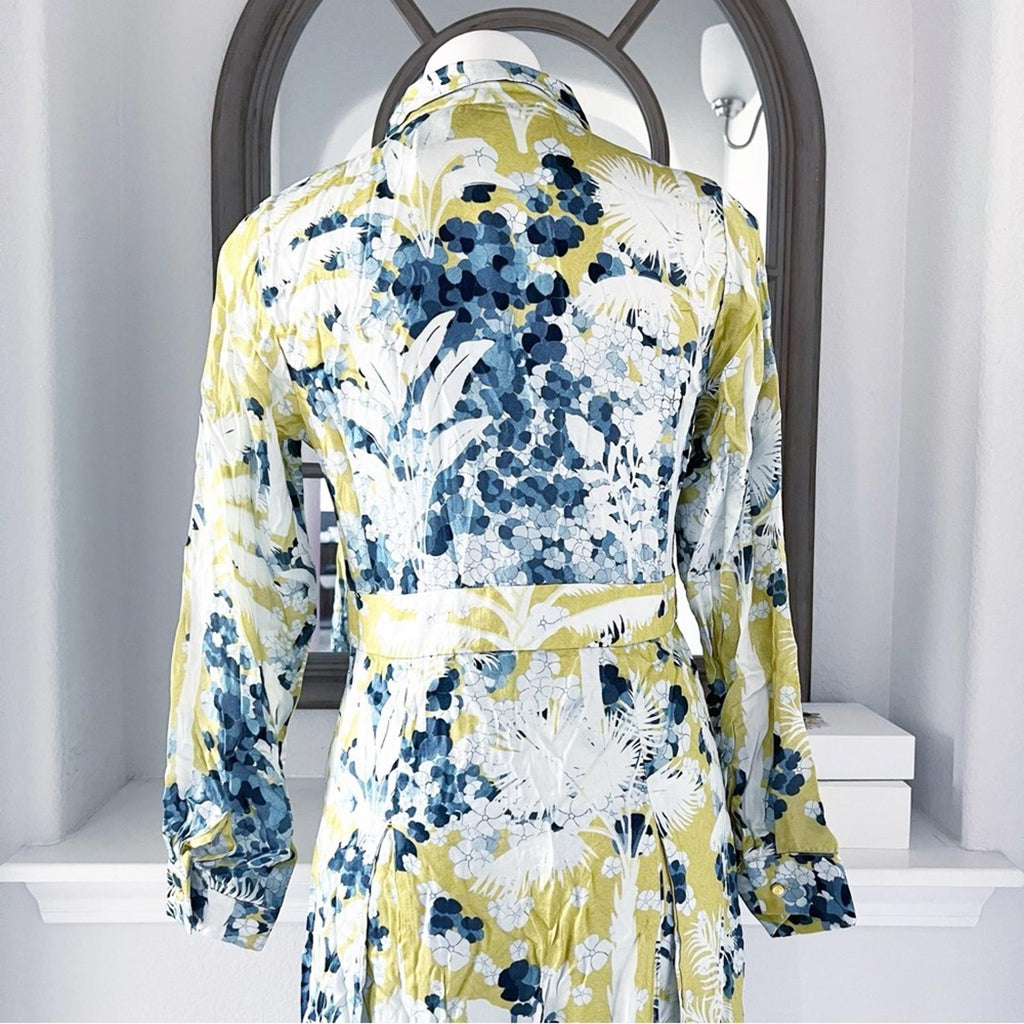Falguni Shane Peacock Yellow Divine Long Maxi Dress, Size M, New w/Tag