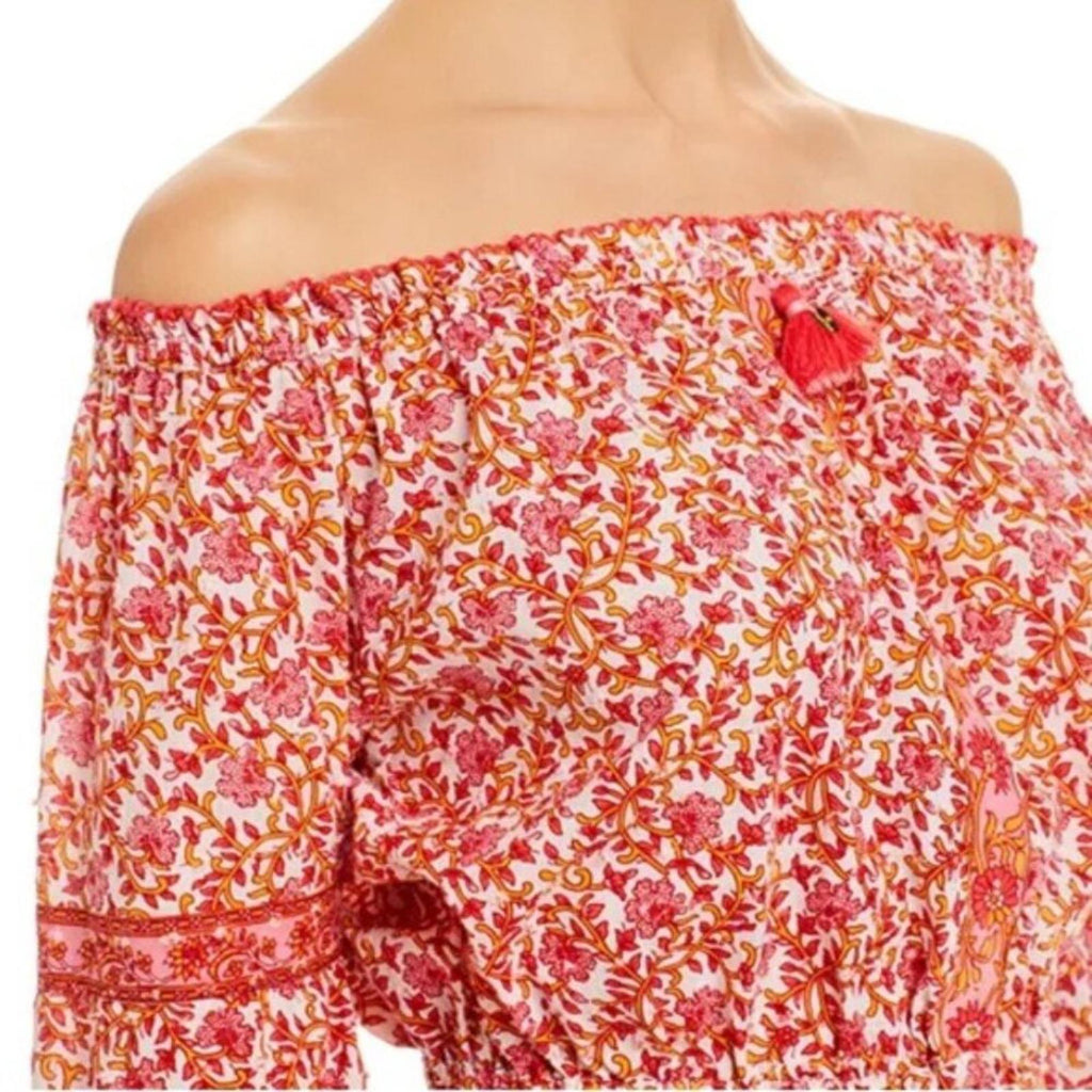 Poupette St. Barth Nana Off the Shoulder Top, Size XS NEW w/Tag $140