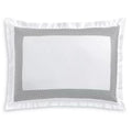 Hudson Park Collection Embroidered Geo King Sham, 500 Thread Count, White/Silver