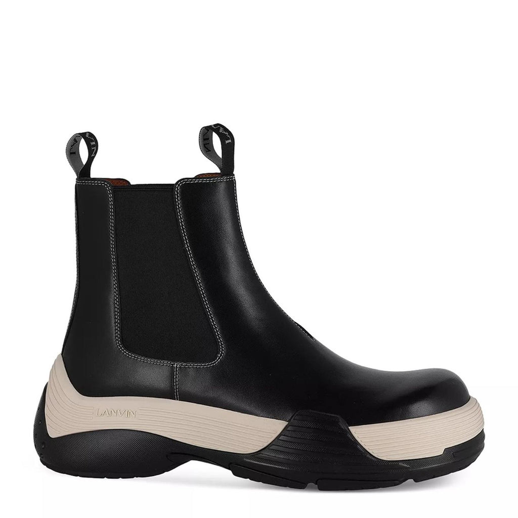 LANVIN Flash-X Bold Pull On Chelsea Boots, Black Size 44 New in Box + DustBag