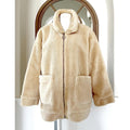 ASOS Wednesday's Girl Curve Teddy Coat in Beige, Size UK 22, US 18 NEW w/Tag
