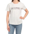 Rae Dunn Unstoppable Short Sleeve Tee in Oatmeal, NWT, Size L
