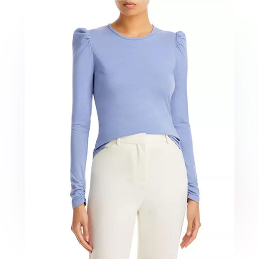 Rebecca Taylor WHITE Puff Shoulder Top, Size M NEW w/Tag