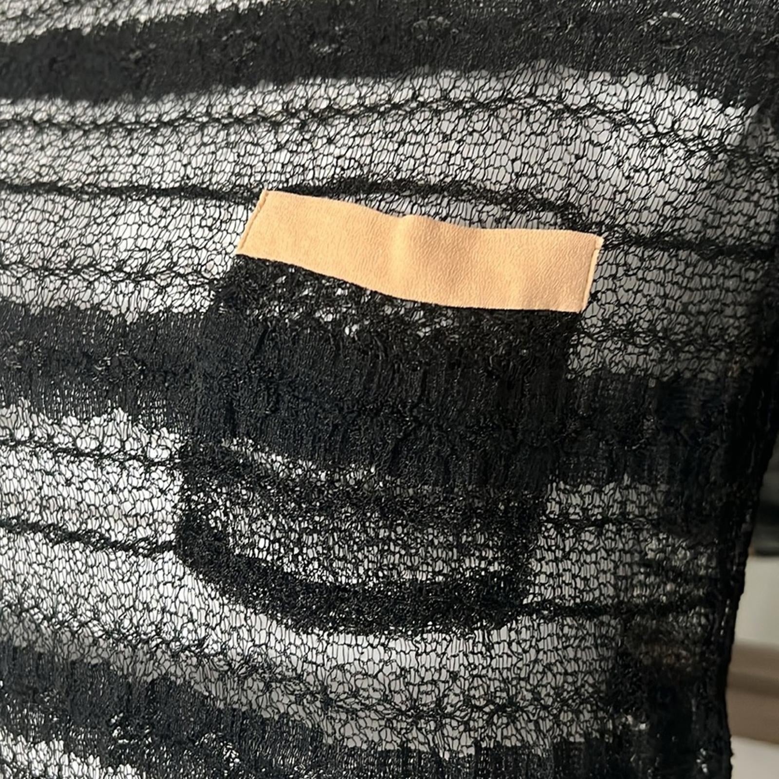 Opening Ceremony Sheer Lace Blouse in Black, Size S