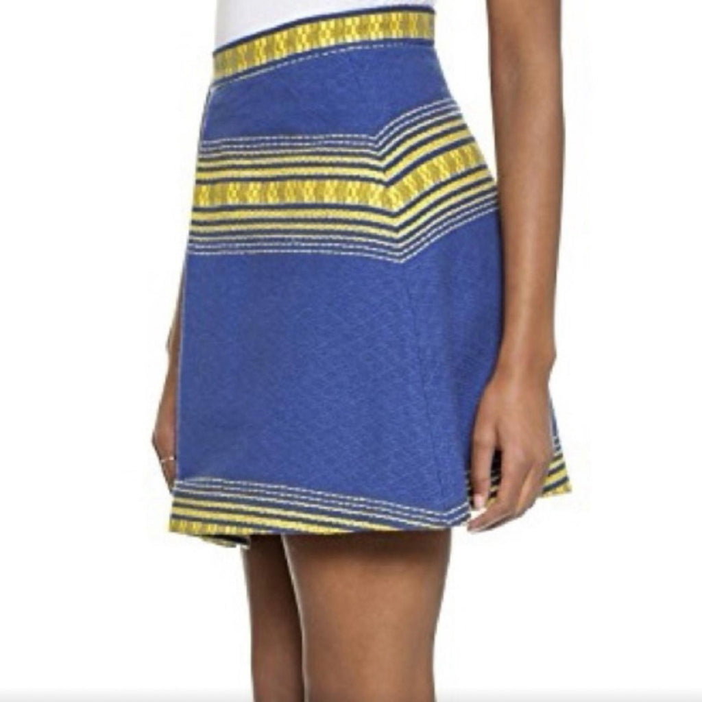 Alice + Olivia Russo Skirt, Blue/ Yellow Size 12 Retail $275