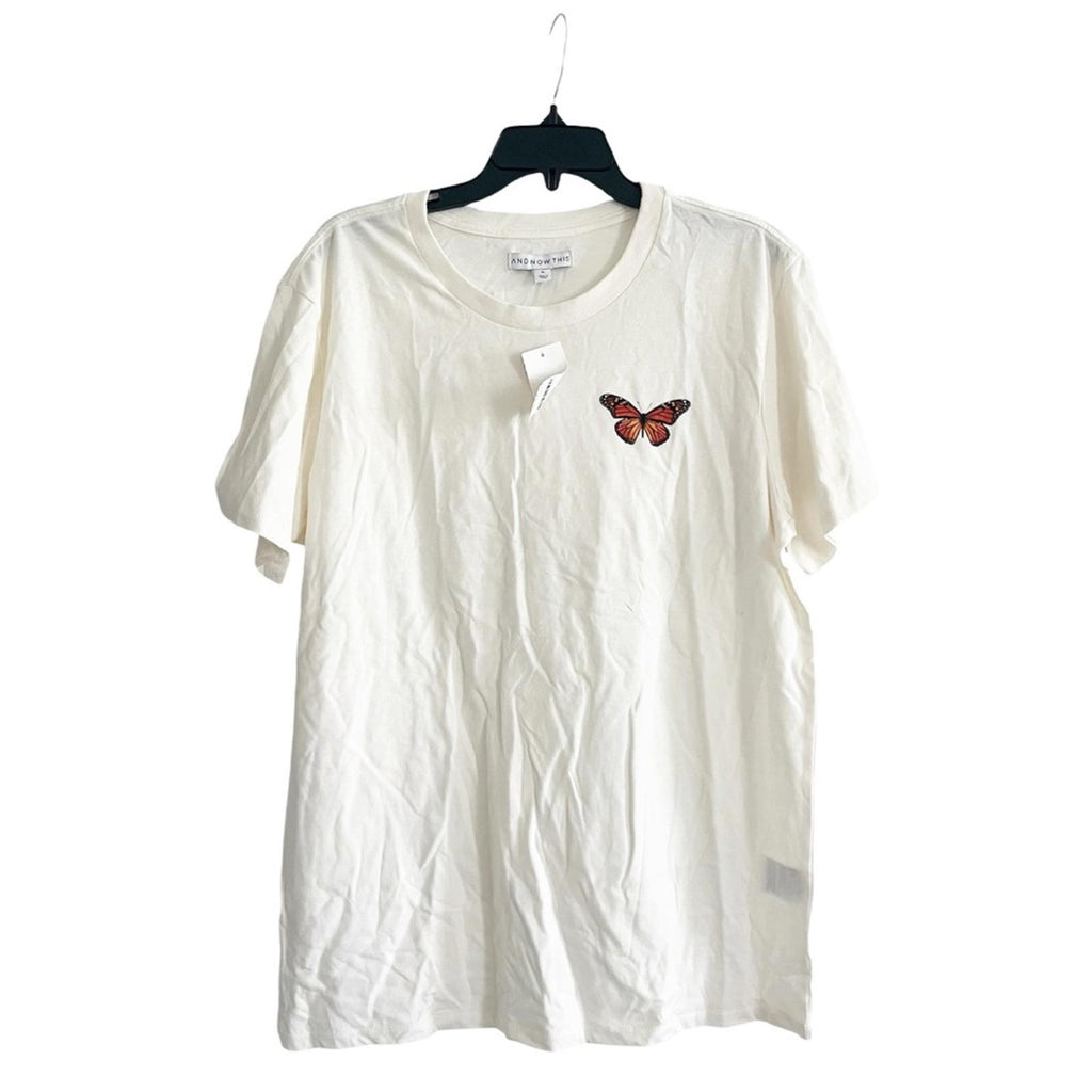 And Now This Men's Butterfly Crewneck T-Shirt, Size XL New w/Tag