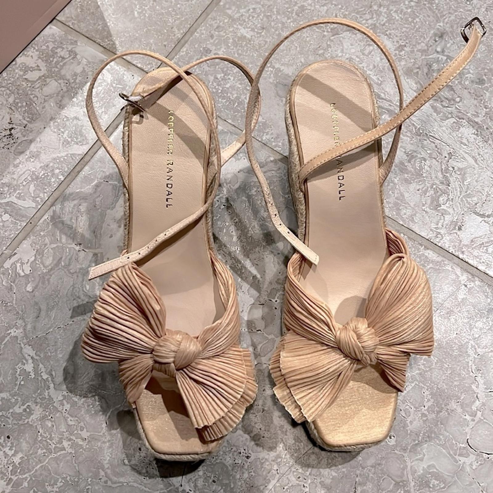 Loeffler Randall Peri Espadrille Wedge Sandals in Tan, Size 41/11 New in Box